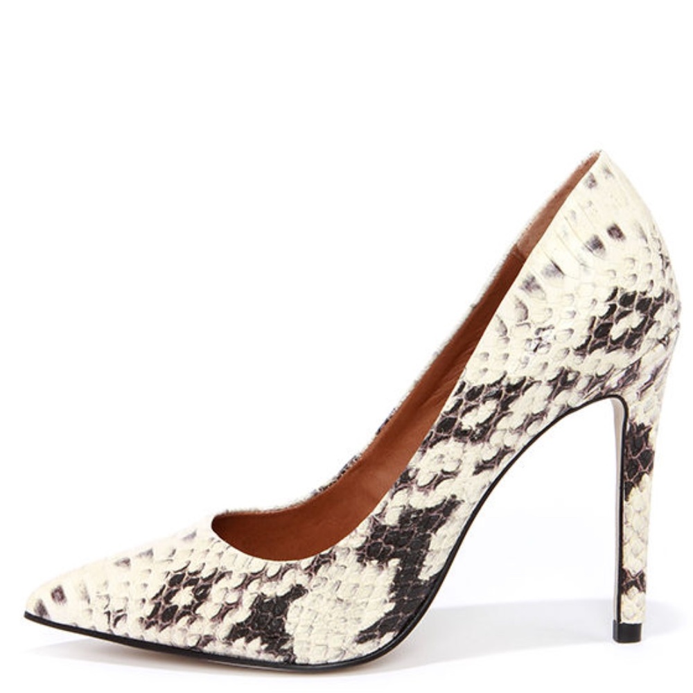 COPY - Steve Madden Proto Natural Snake Pointed Pumps